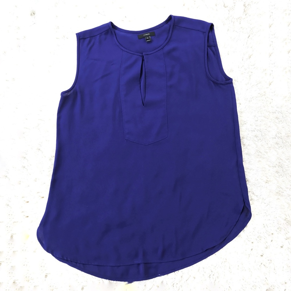J Crew Blue Sleeveless Blouse